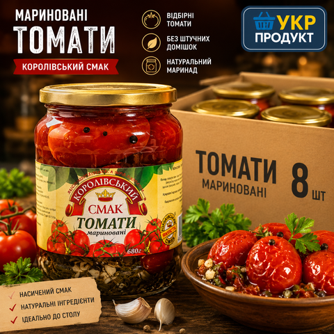 Помідори мариновані ТМ Королівський Смак 680 г  НФ-00000937 фото