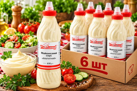 Майонезний соус Апетитний 15% ТМ ОЛІС 830 г *6 шт НФ-00001280 фото