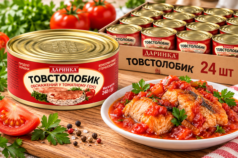 Товстолоб ТМ Даринка в томатному соусі 240 г* 24 шт НФ-00000027 фото