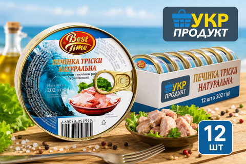 Печінка тріски Бест Тайм Еліт 202 г  НФ-00000795 фото