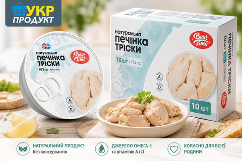 Печінка тріски ТМ Бест Тайм ЕЛІТ*182 г/10 шт НФ-00000945 фото