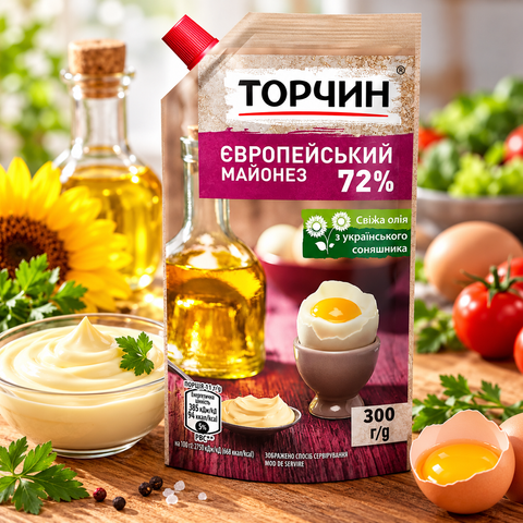 Майонез ТМ Торчин Європейський 72% 300 г  НФ-00001146 фото