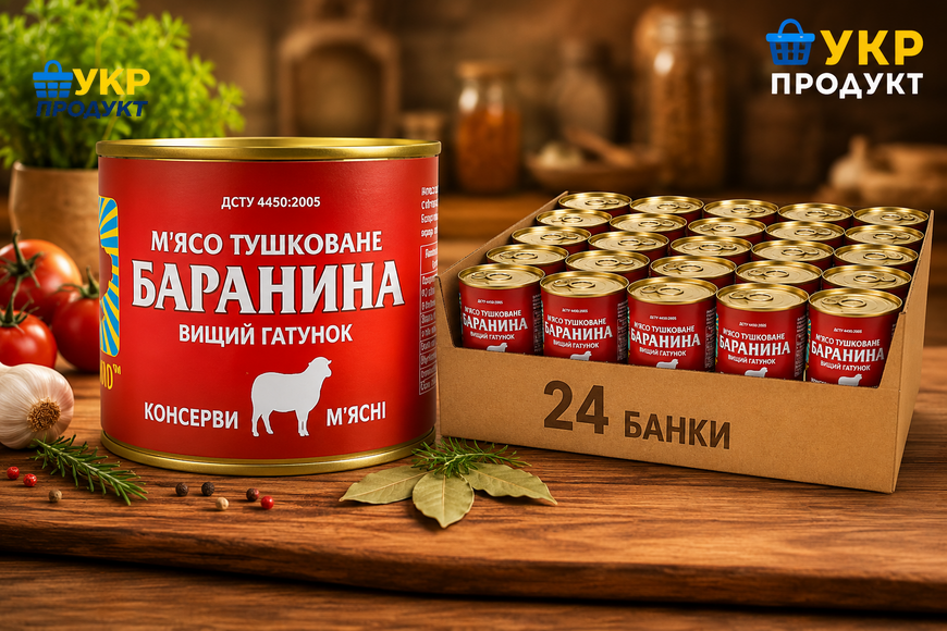 Тушонка ТМ Тінфудс БАРАНИНА ДСТУ 525г ж/б*24шт НФ-00001122 фото Тушонка ТМ Тінфудс БАРАНИНА ДСТУ 525г ж/б*24шт НФ-00001122 фото