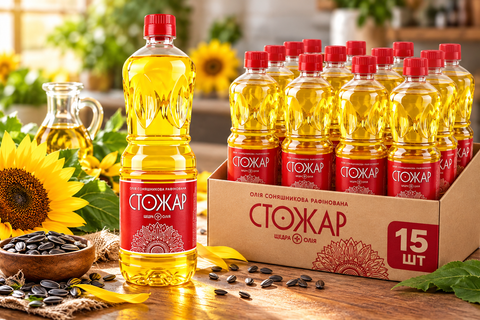 Олія соняшникова ТМ СТОЖАР 0,85 (раф)*15шт НФ-00001246 фото