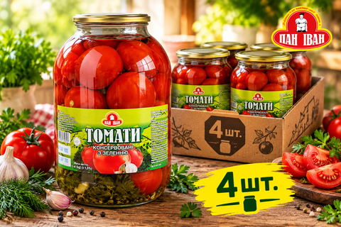 Помідори консервовані Пван Іван 3 л  НФ-00001222 фото