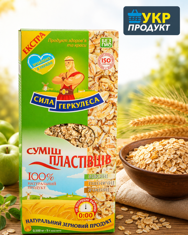 Пластівці Сила Геркулесу суміш 500 г  НФ-00000557 фото