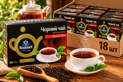 Чай ТМ"СОНЕТ"Байховий традиційний.100шт.пакетиків по 1,5гр. НФ-00000628 фото