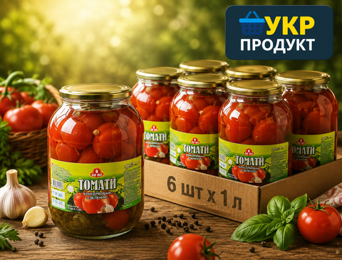 Помідори Пан Іван консервовані 1 л НФ-00001216 фото