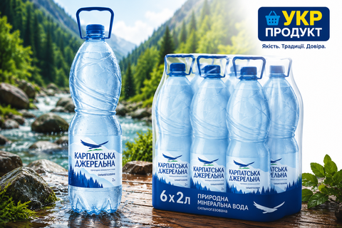 Вода мінеральна Карпатська Джерельна 2 л сильний газ  НФ-00000959 фото